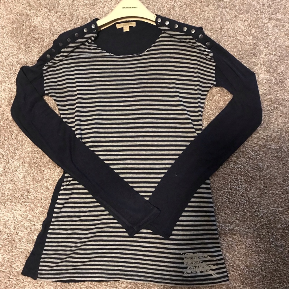 BURBERRY Women’s Long-Sleeve Striped Top